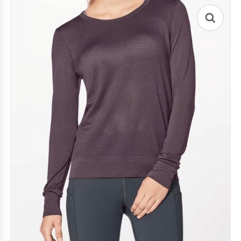 Lululemon Women Purple Breeze By Long Sleeve Perforate